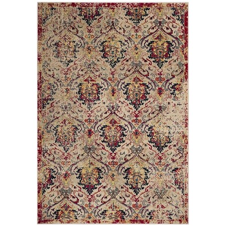 Safavieh 4 x 6 ft. Evoke Power Loomed Medium Rectangle Area Rug, Ivory and Fuchsia EVK519K-4